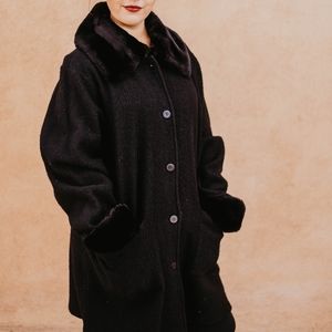 Black Wool Winter Coat